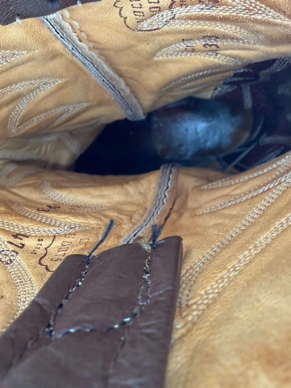 Vintage Nocona Brown Leather Western Cowboy Boots Size 9 D Made in USA Texas